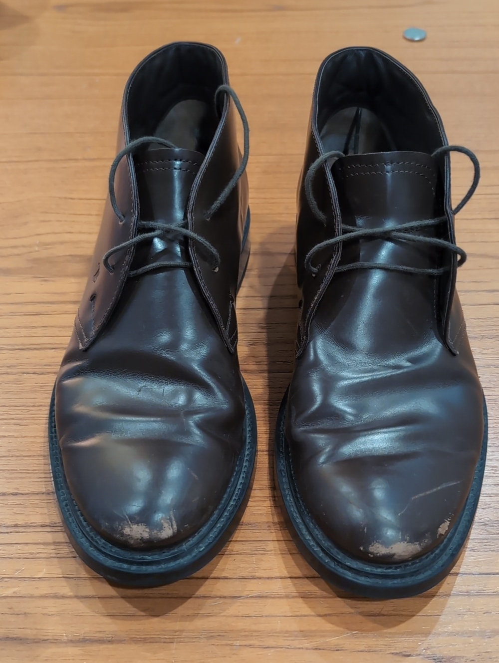 Tod's Dark Brown Leather Chukka Boots - Lace-Up